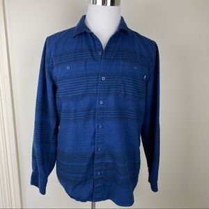 Vans Men’s Blue and Black Plaid Button Up Shirt